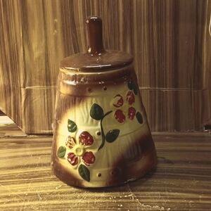 Vintage mcm McCoy pottery butter churn farmhouse cookie jar